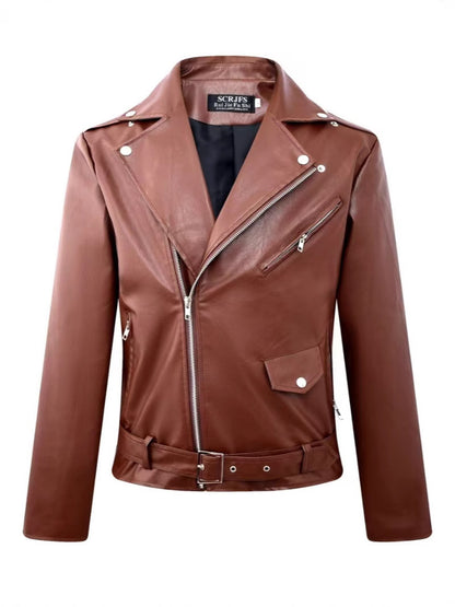 New men's leather jacket Trend Men's motorcycle leather jacket large size men's color