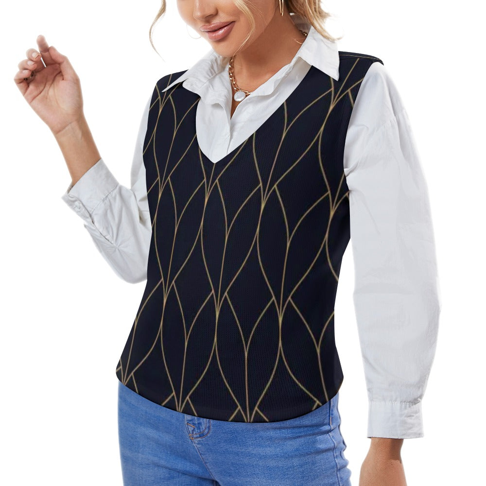 KSC's Custom Vest Designs Women's Long Sleeve Button Knit Vest - 10 OPTIONS INSIDE