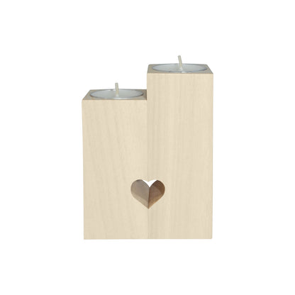 3D Geometric Square Candle Holder Wooden Candle Holder (Without Candle)
