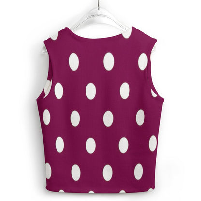 KSC's Exclusive Polka Dot Designs Women's Long Sleeve Button Knit Vest- 10 Options Inside
