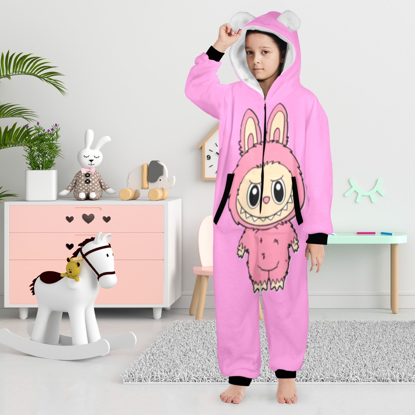 KSC's Exclusive Big Kids Onesie Labubu (8 to 15 Years) Pink with Pink Labubu