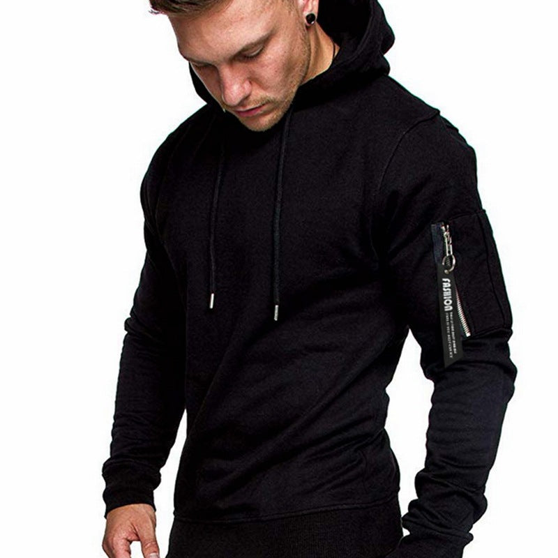 New Fashion Men's Hoodie solid color casual long-sleeved men's hoodie A24