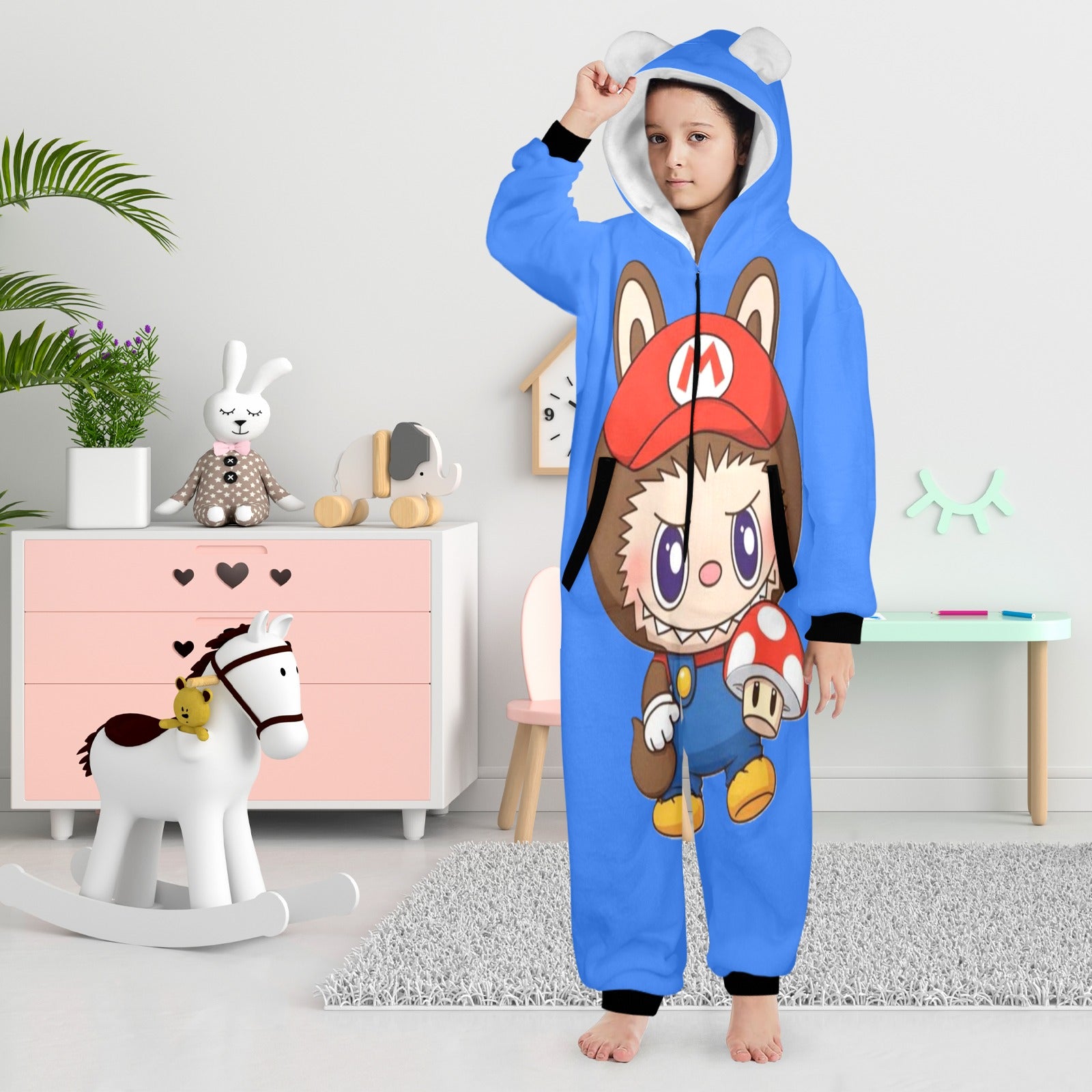 KSC's Exclusive Big Kids Onesie Labubu (8 to 15 Years) Blue Mario Labubu