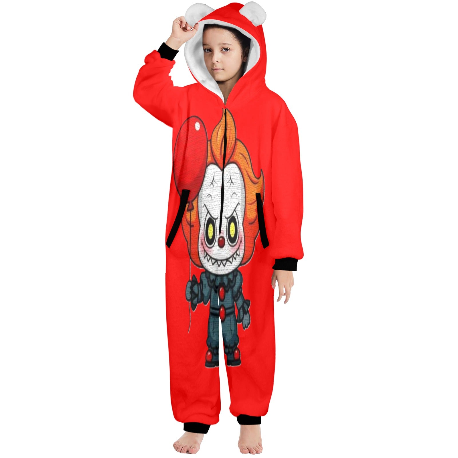 KSC's Halloween Big Kid Unisex Onesies (8 to 15 Years) Pennywise It Labubu