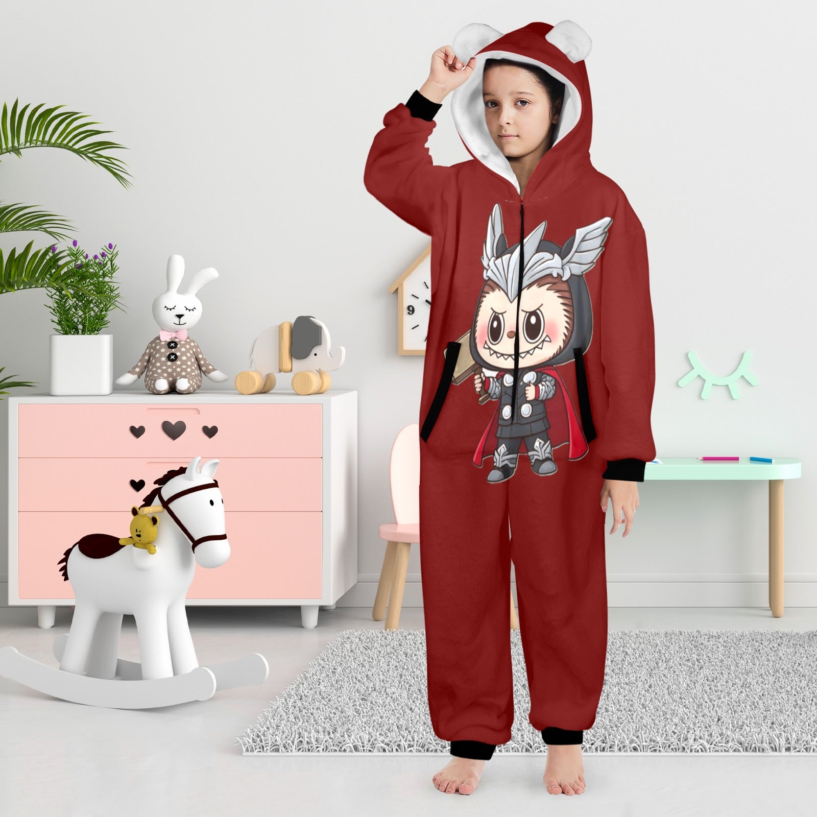 KSC's Exclusive Big Kids Onesie Labubu (8 to 15 Years) Red Thor