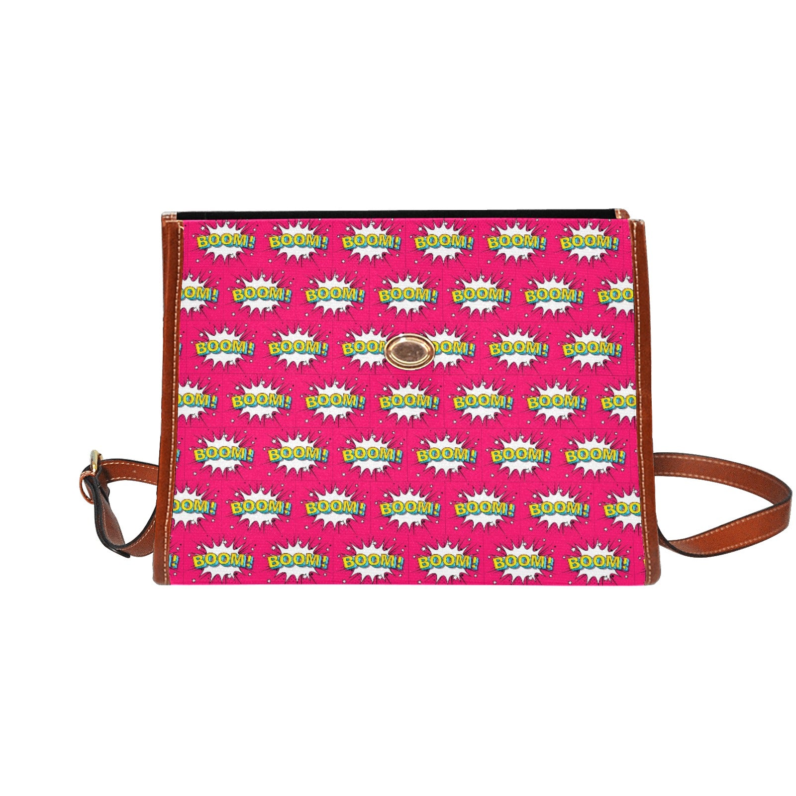 KSC's Custom Design's Waterproof Hand Bag-Brown Handle - 10 Options -Awesome Deal - Pop Art Designs, Polka Dots, Geometric Patterns