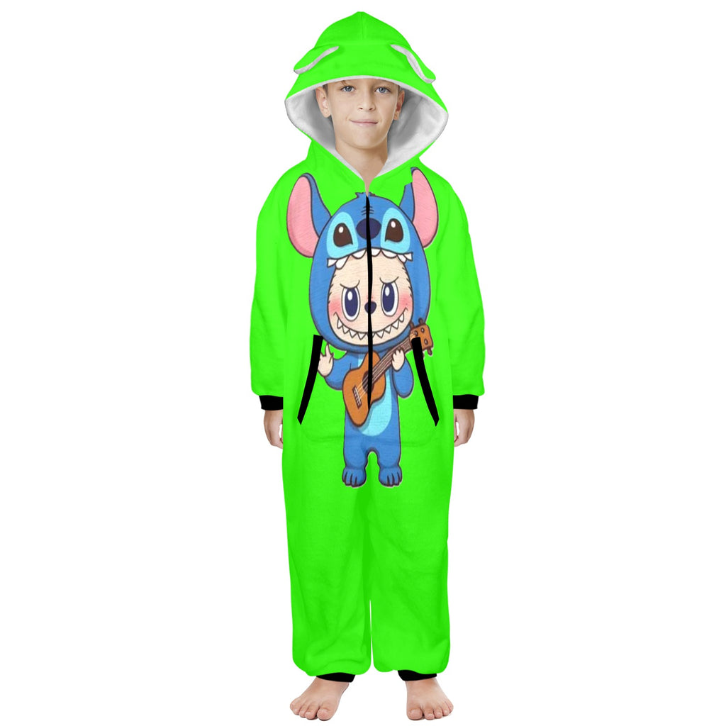 KSC's Exclusive Big Kids Onesie Labubu (8 to 15 Years) Neon Green Stitch
