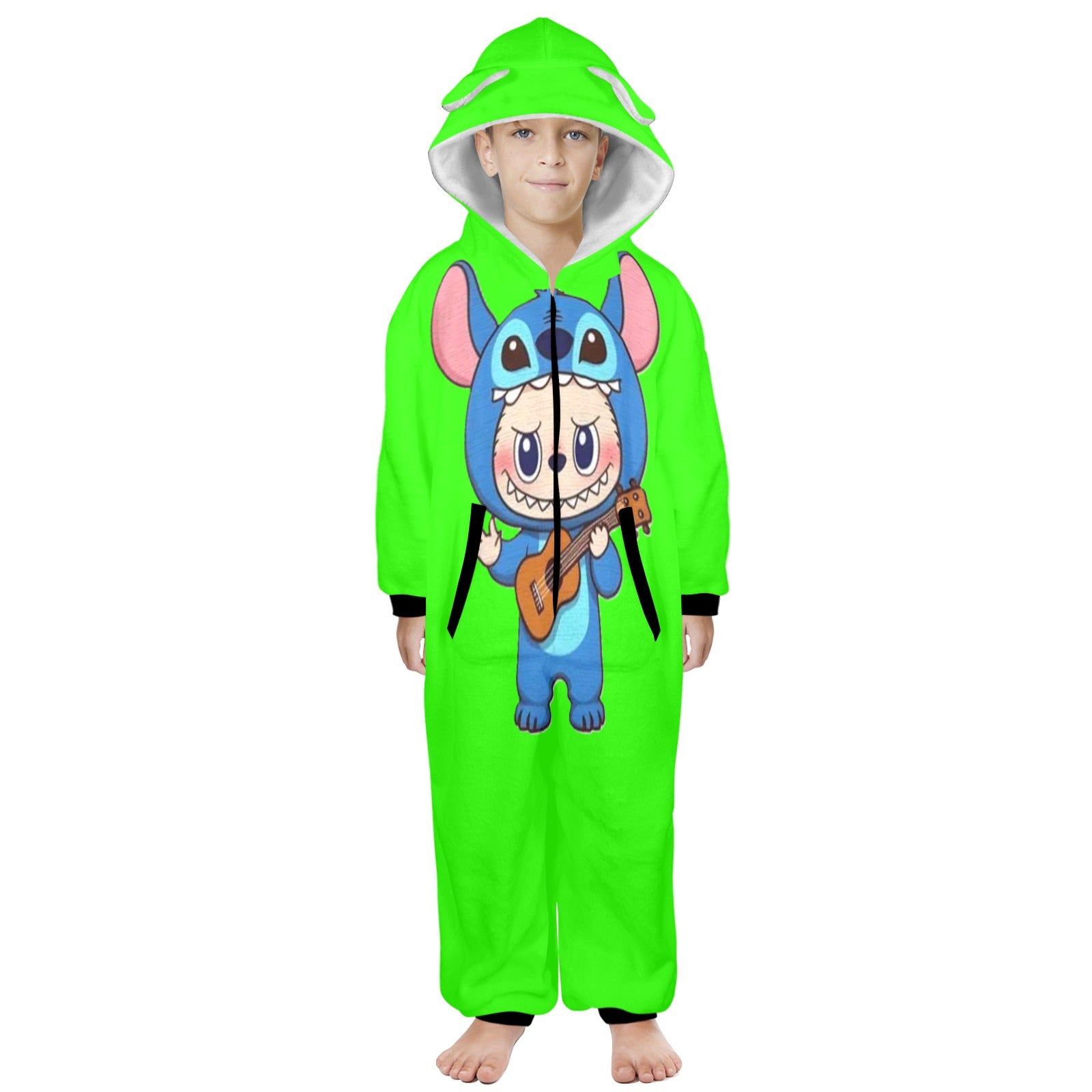 KSC's Exclusive Big Kids Onesie Labubu (8 to 15 Years) Neon Green Stitch