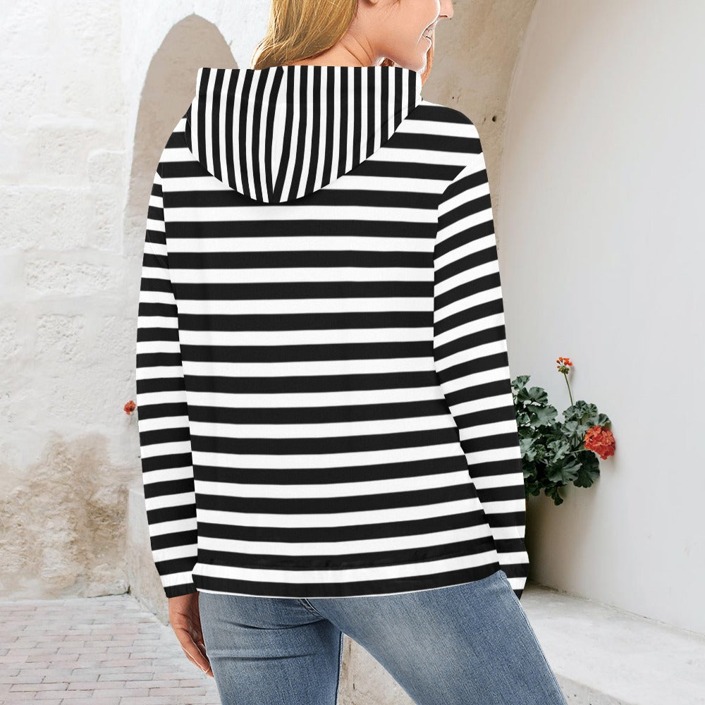 KSC's Exclusive Women's Stripe Design Hoodies Collection (10 Options) Hoodie (Model H13)