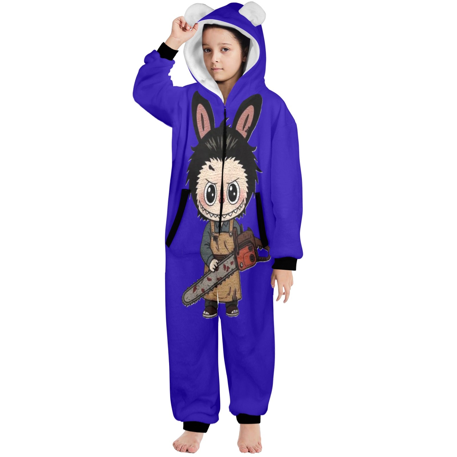 KSC's Halloween Big Kids Unisex Onesies (8 to 15 Years) Chainsaw Massacre Labubu