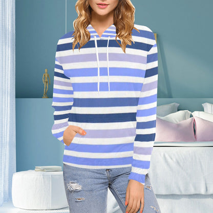 KSC's Exclusive Women's Stripe Design Hoodies Collection (10 Options) Hoodie (Model H13)