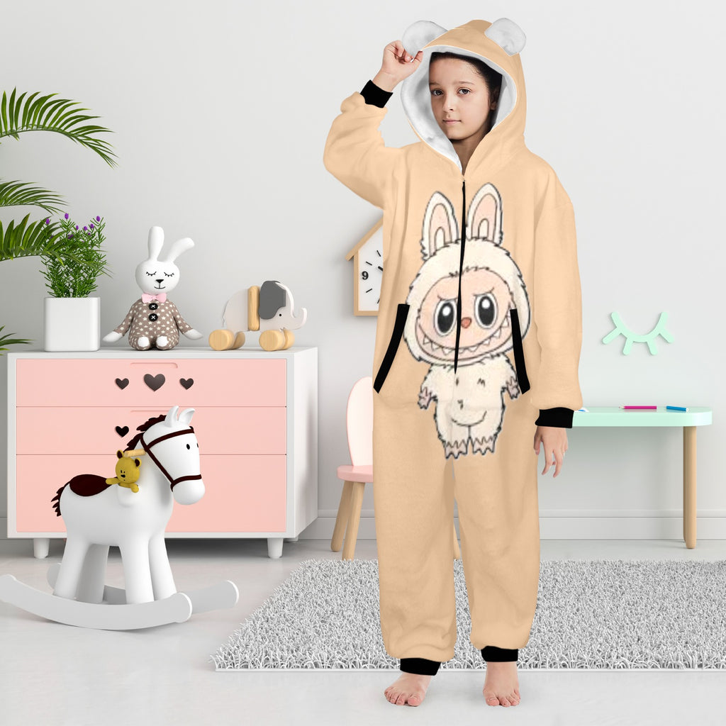 KSC's Exclusive Big Kids Onesie Labubu (8 to 15 Years) Tan White Labubu