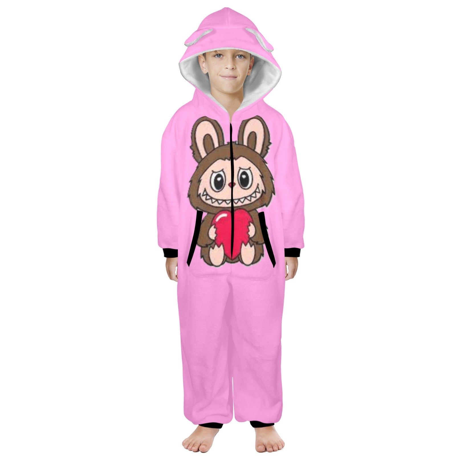 KSC's Exclusive Big Kids Onesie Labubu (8 to 15 Years) Pink Brown w/Heart