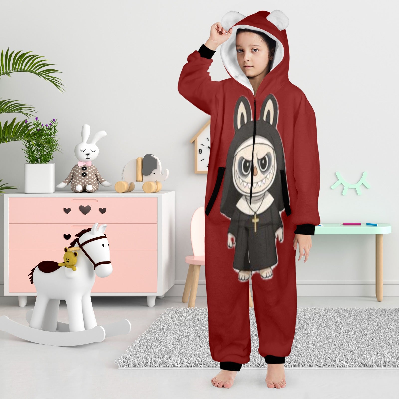 KSC's Halloween Big Kids Unisex Onesies (8 to 15 Years) The Nun Labubu