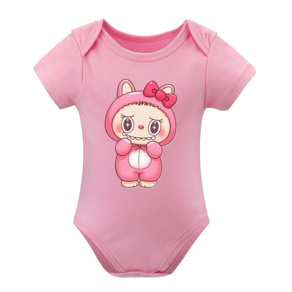 KSC's Cute Baby Labubu Girl Body Suit -Short -Sleeve Baby's Bodysuit