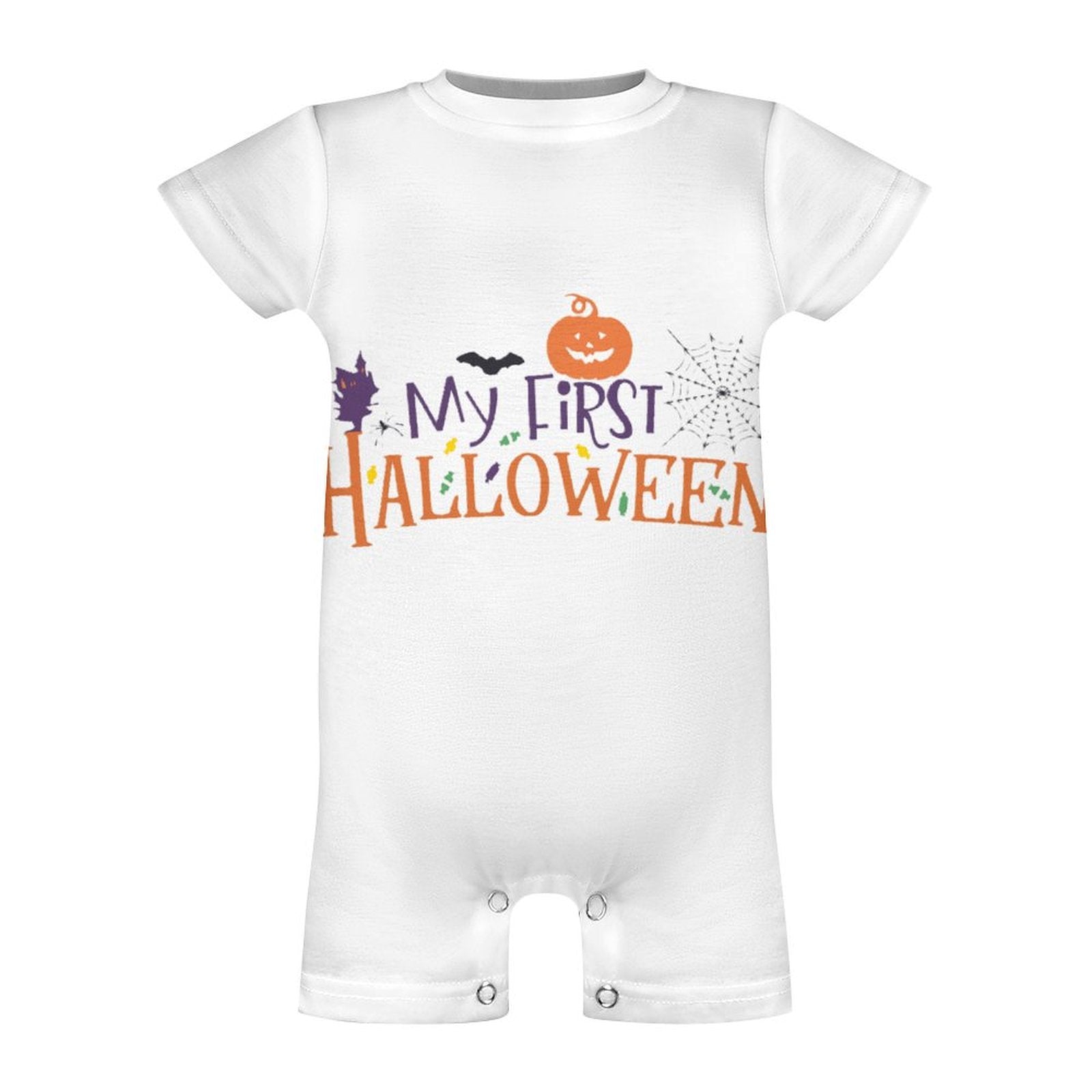 Baby My First Halloween White Romper Short Sleeve Baby Romper (PLR)