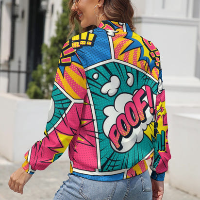 KSC's Limited Edition Pop Art Designs Women's Long Sleeve Zipper Jacket (10 Options) - KSC's Limited Edition Pop Art Collections