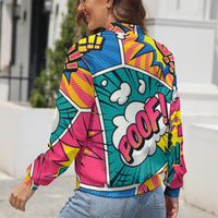 KSC's Limited Edition Pop Art Designs Women's Long Sleeve Zipper Jacket (10 Options) - KSC's Limited Edition Pop Art Collections