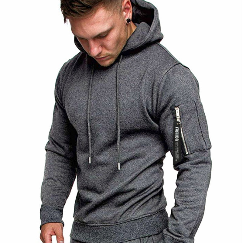 New Fashion Men's Hoodie solid color casual long-sleeved men's hoodie A24
