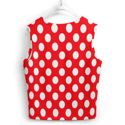 KSC's Exclusive Polka Dot Designs Women's Long Sleeve Button Knit Vest- 10 Options Inside