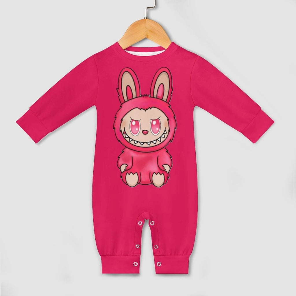 Baby Labubu Long Sleeve Onesie Romper with Hat