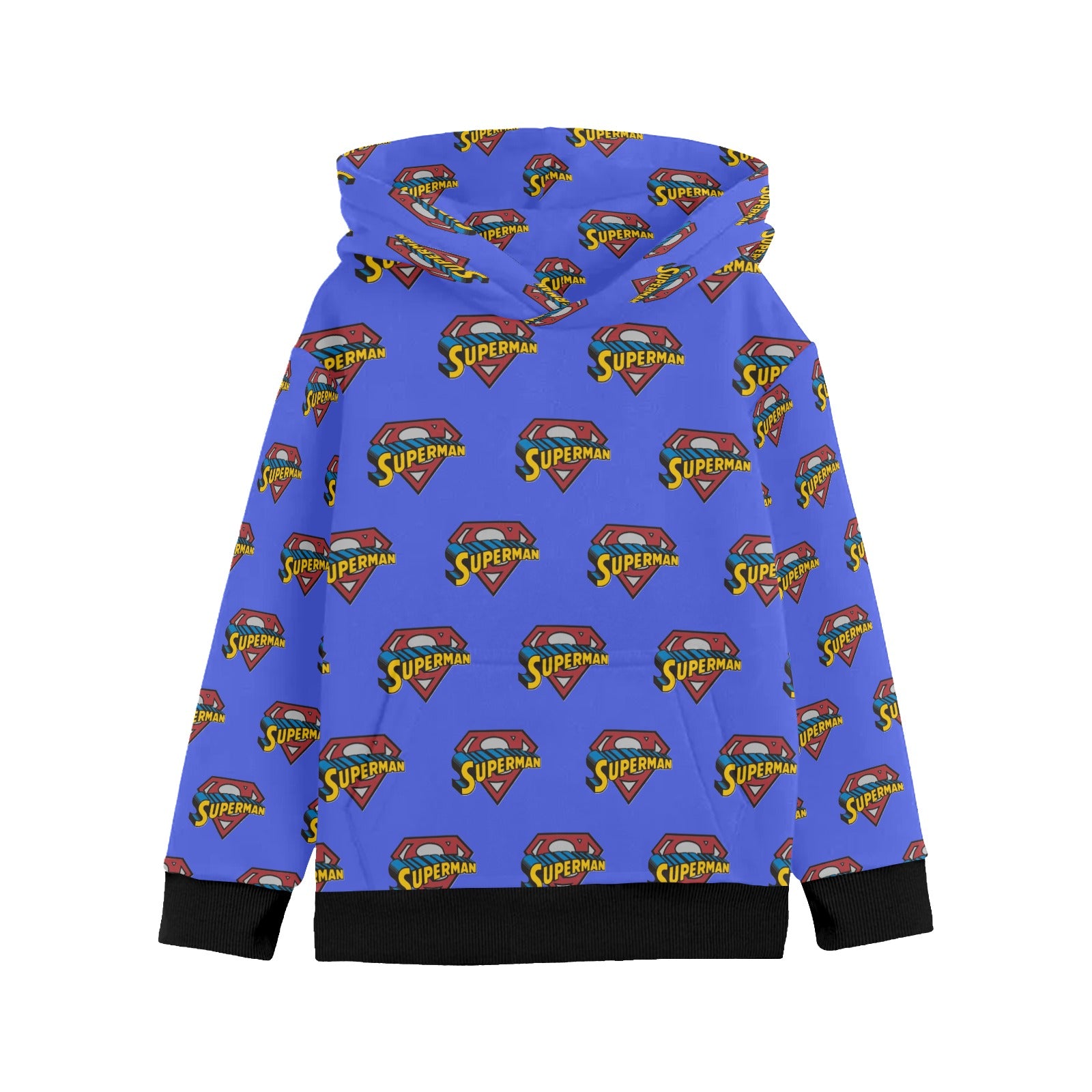 Super Hero Pattern -Little Boys' Long Sleeve Hoodie