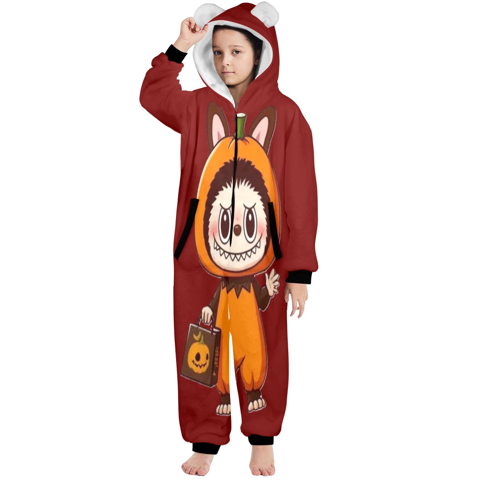 KSC's Halloween Big Kids Unisex Onesies (8 to 15 Years) Pumpkin Man Labubu