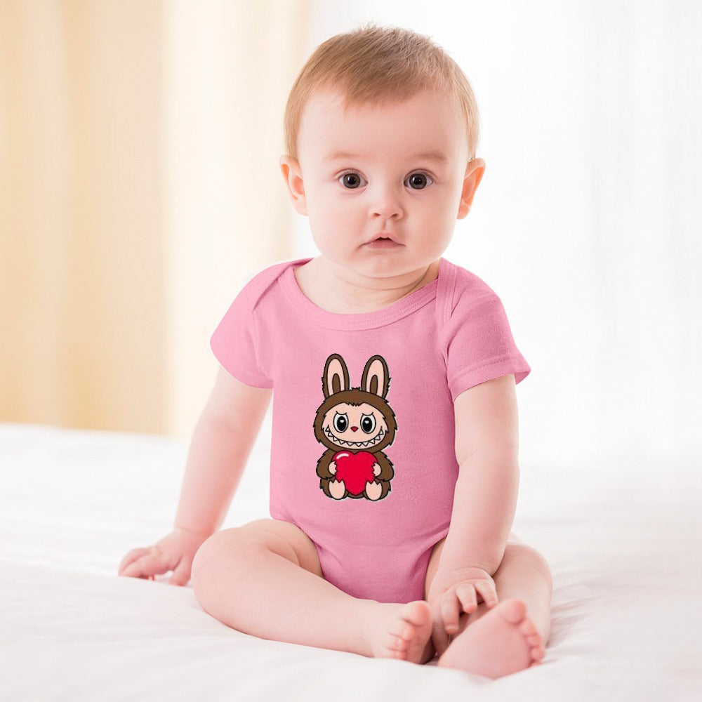 KSC's Cute Baby Labubu Girl Body Suit -Short -Sleeve Baby's Bodysuit