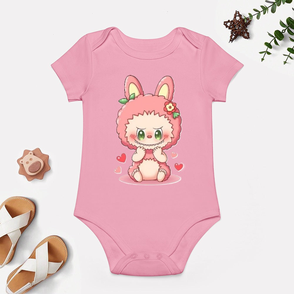 KSC's Cute Baby Labubu Girl Body Suit -Short -Sleeve Baby's Bodysuit