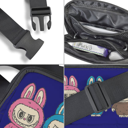 Labubu Triple Threat Fanny Pack Set – 3x the Style, All Ages Welcome -Three Labubus Cross Body Bags - Fanny Bags for Adults & Kids