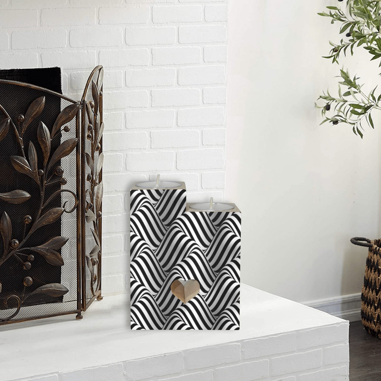 Realistic Kaleidoscopic Candle Holder Wooden Candle Holder (Without Candle)