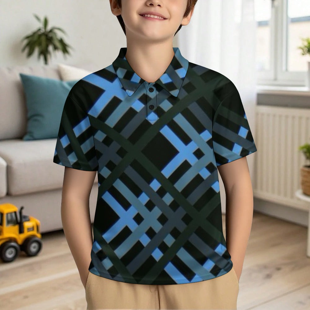 KSC's Exclusive Kids Designs- Young Men's/Boys New Kid's Shoulder buttoned polo shirt