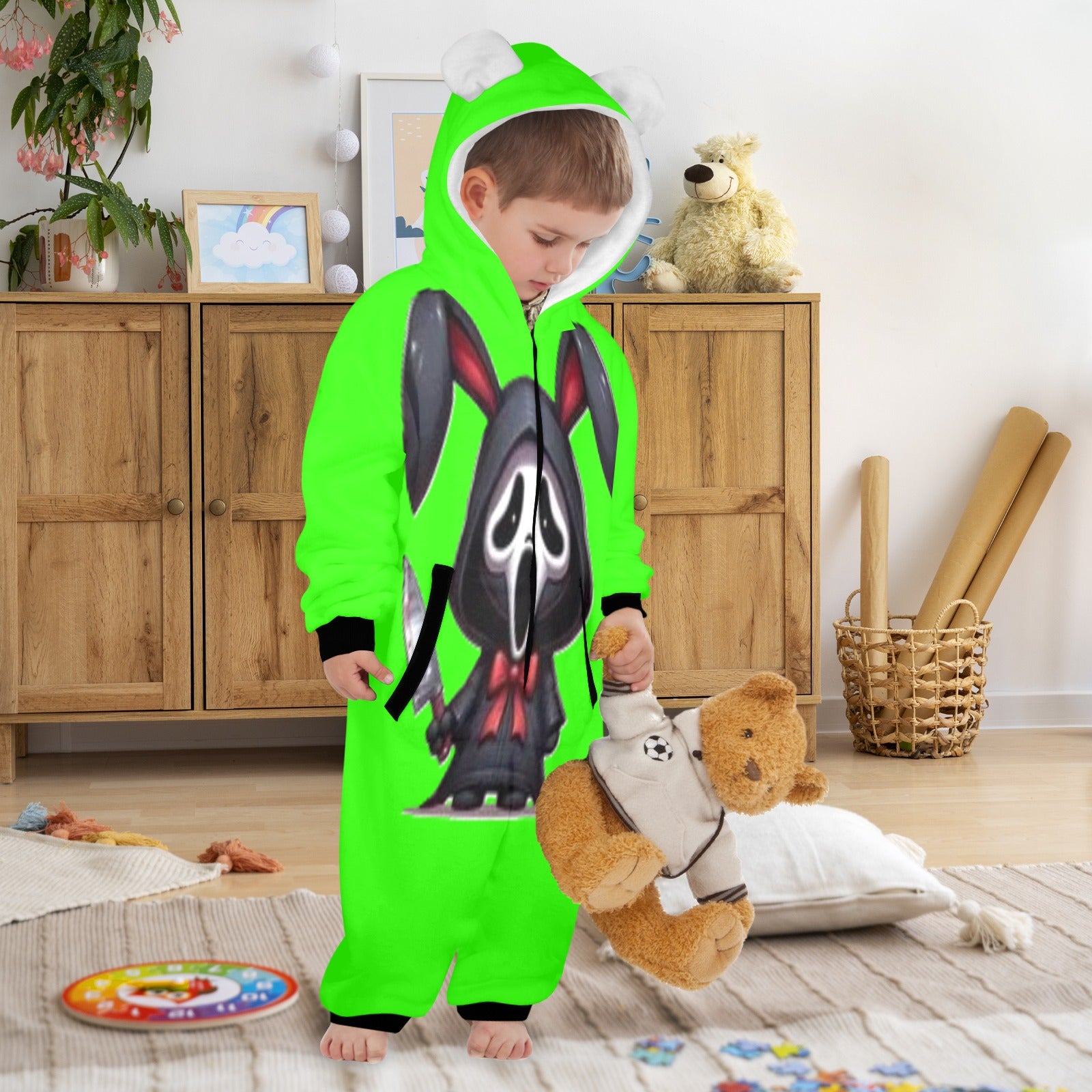 KSC's Exclusive Labubu Little Kids Onesies (2 to 7 Years Old) - Ghost Face Labubu
