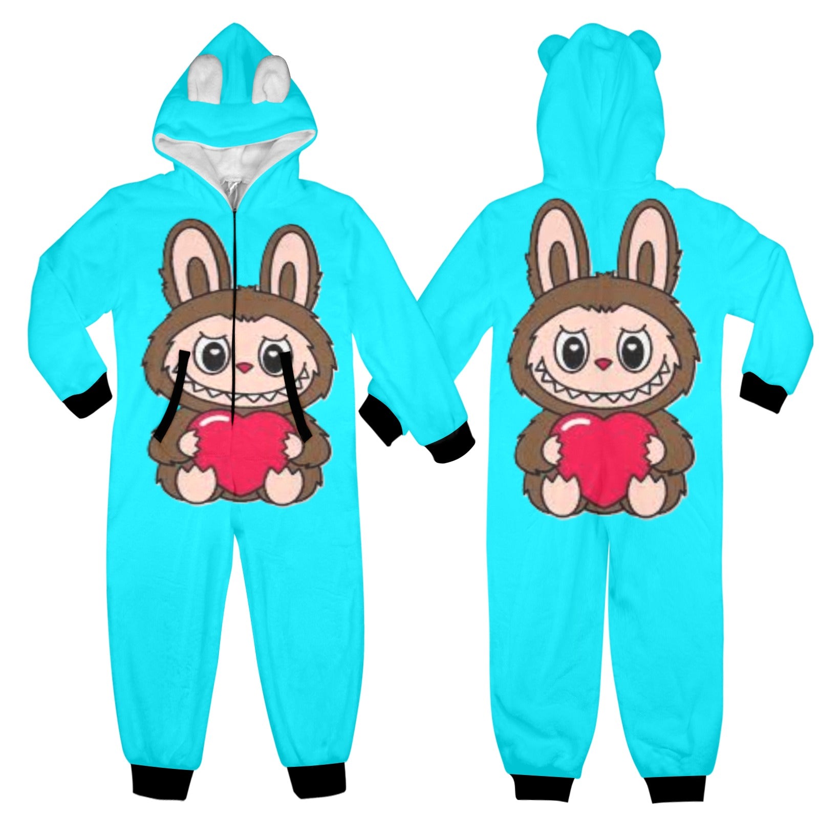 KSC's Exclusive Big Kids Onesie Labubu (8 to 15 Years) Teal Brown Labubu w/Heart