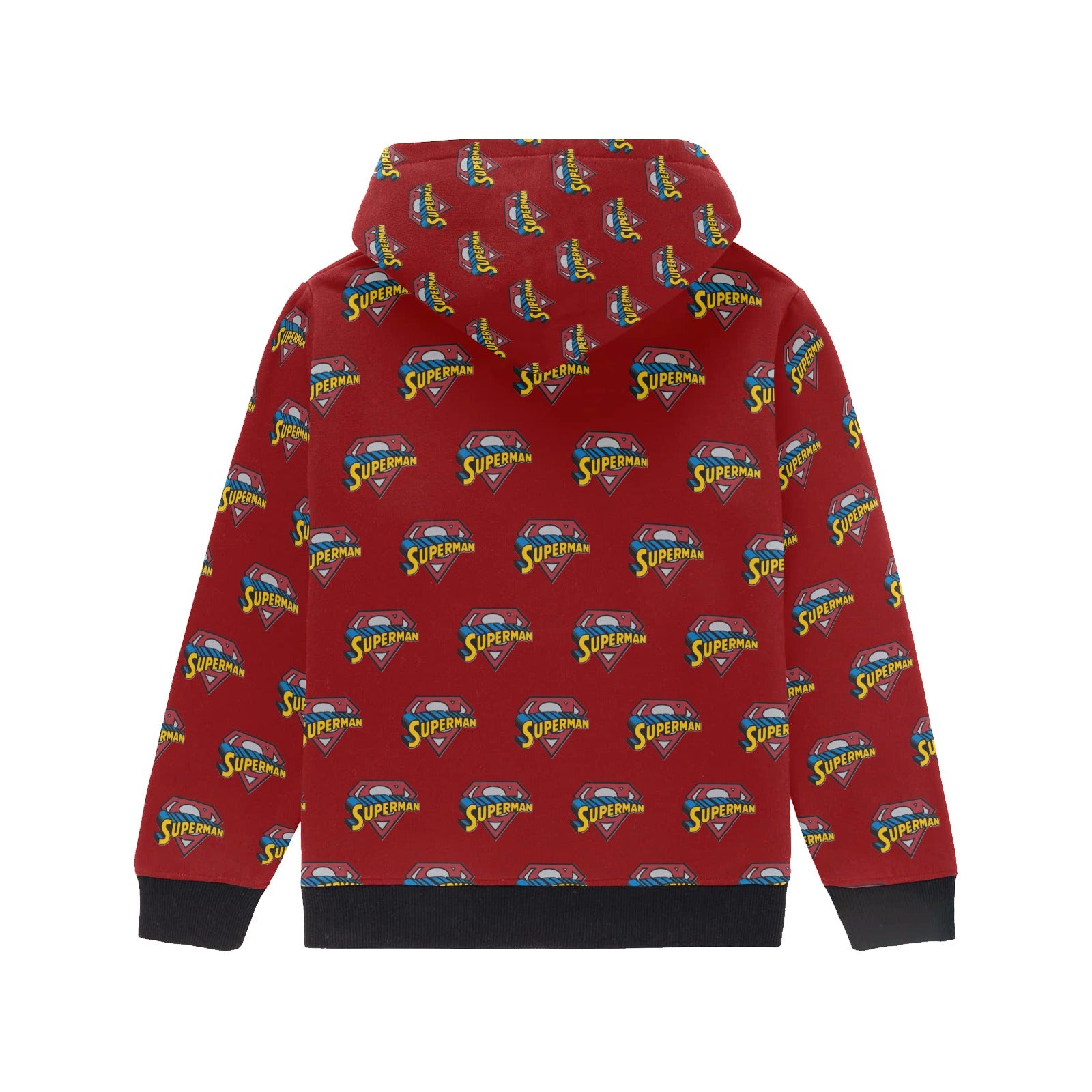 Super Hero Pattern -Little Boys' Long Sleeve Hoodie