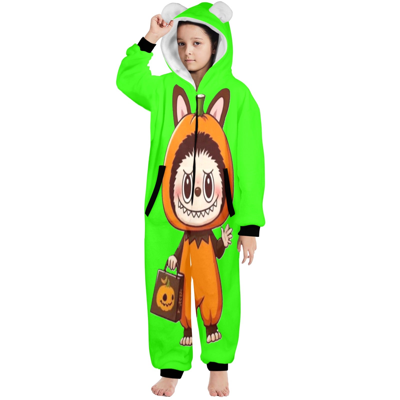 KSC's Halloween Big Kids Unisex Onesies (8 to 15 Years) Pumpkin Man Labubu