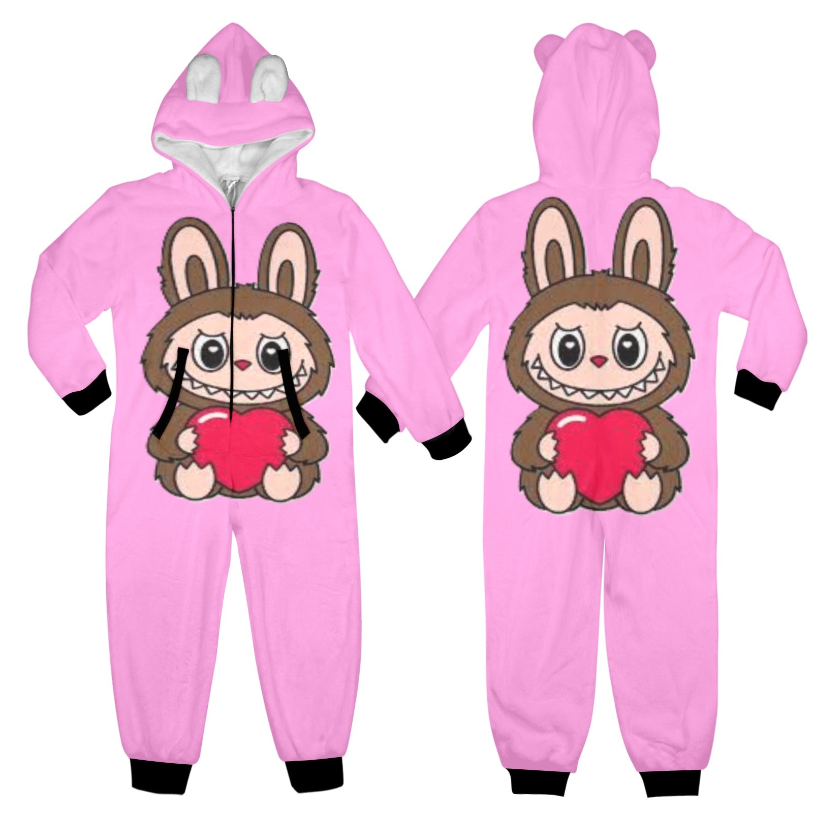 KSC's Exclusive Big Kids Onesie Labubu (8 to 15 Years) Pink Brown w/Heart