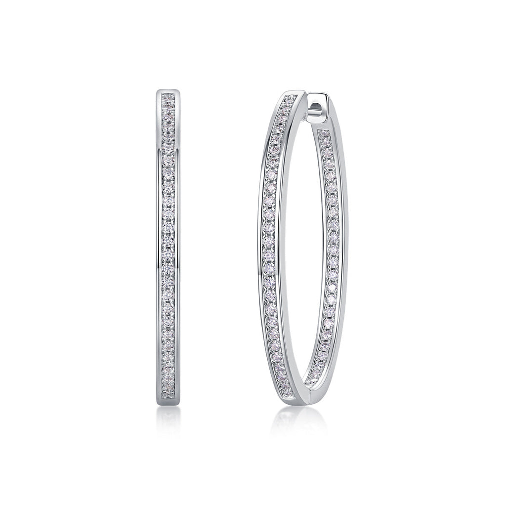 Luxurious Women Moshan Diamond Silver Ear Rings