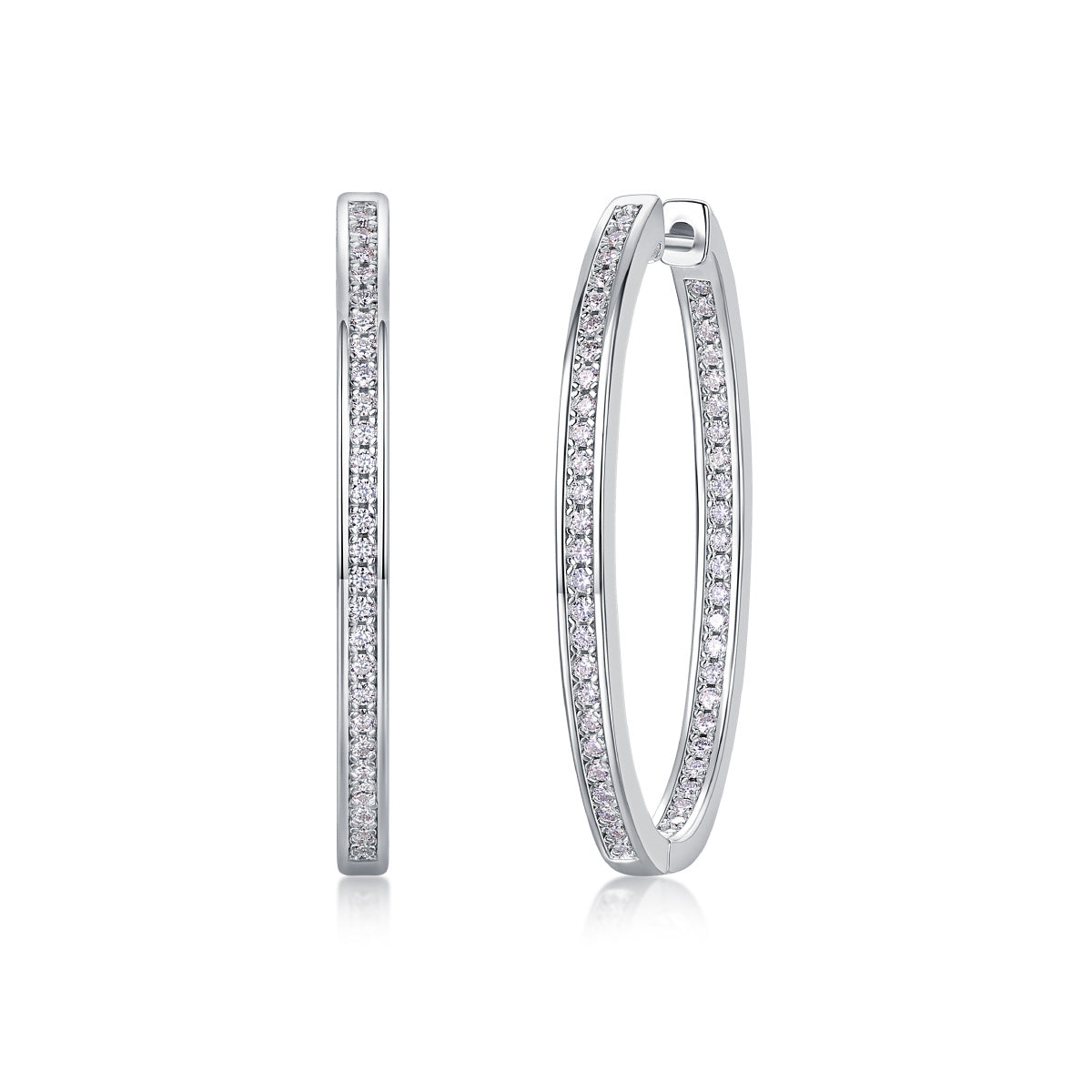Luxurious Women Moshan Diamond Silver Ear Rings