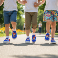 🍄Mario Labubu Power-Up Slip-On Sneakers – Red & Blue Edition - Mario Labubu Red & Blue Kid's Slip On Sneakers