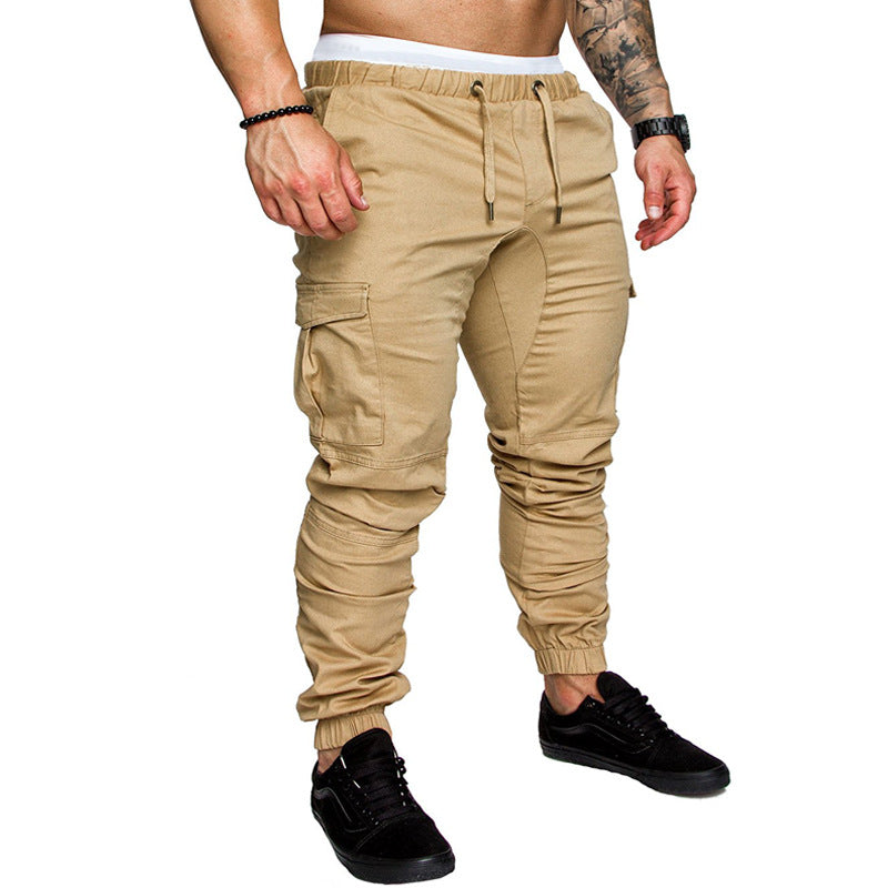 Fashion Men's Drawstring Adjustable Pocket Pants New Casual Men's Pants Jogging Slim Fit Striped Clothing
