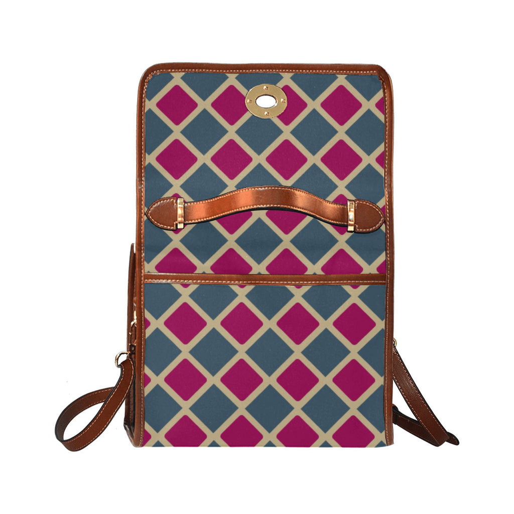 KSC's Custom Design's Waterproof Hand Bag-Brown Handle - 10 Options -Awesome Deal - Pop Art Designs, Polka Dots, Geometric Patterns