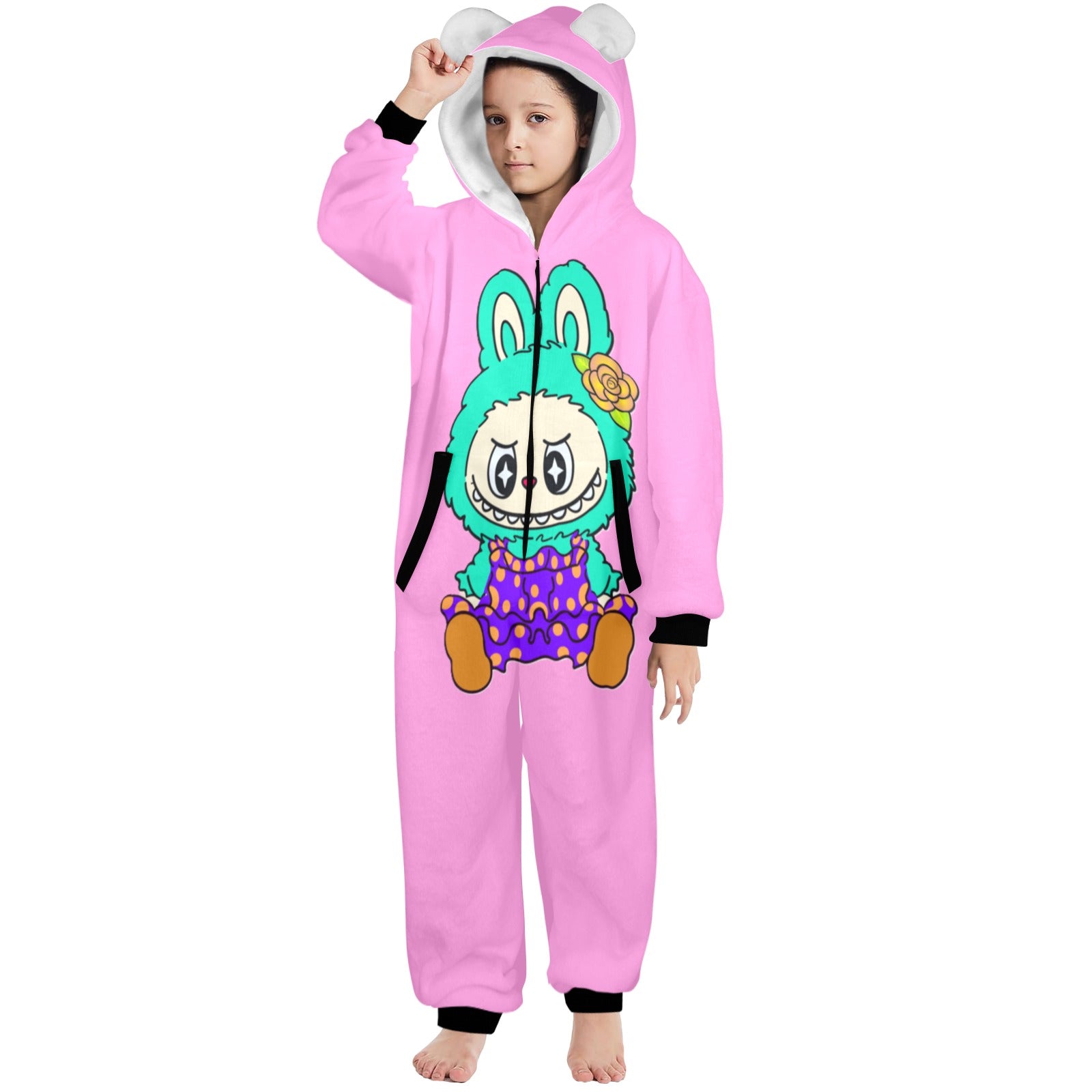 KSC's Exclusive Big Kids Onesie Labubu (8 to 15 Years) Pink Teal Labubu