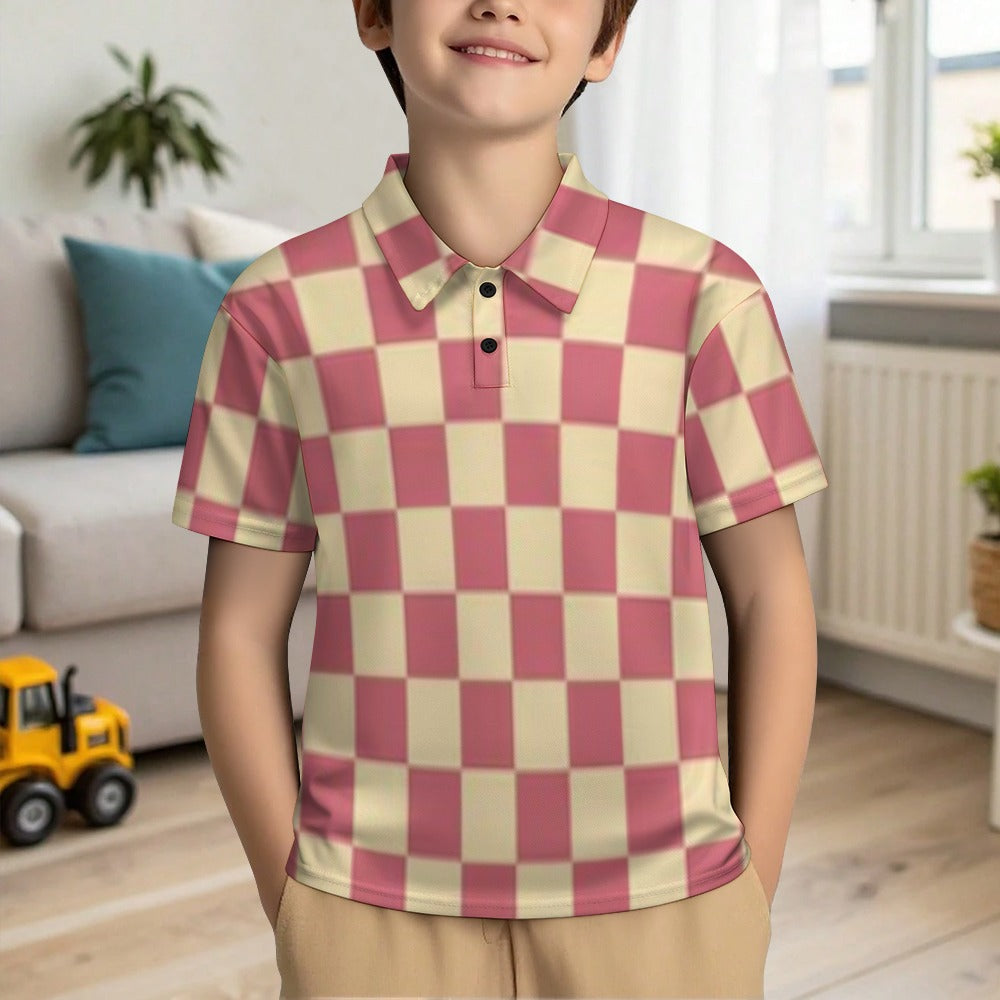 KSC's Exclusive Kids Designs- Young Men's/Boys New Kid's Shoulder buttoned polo shirt