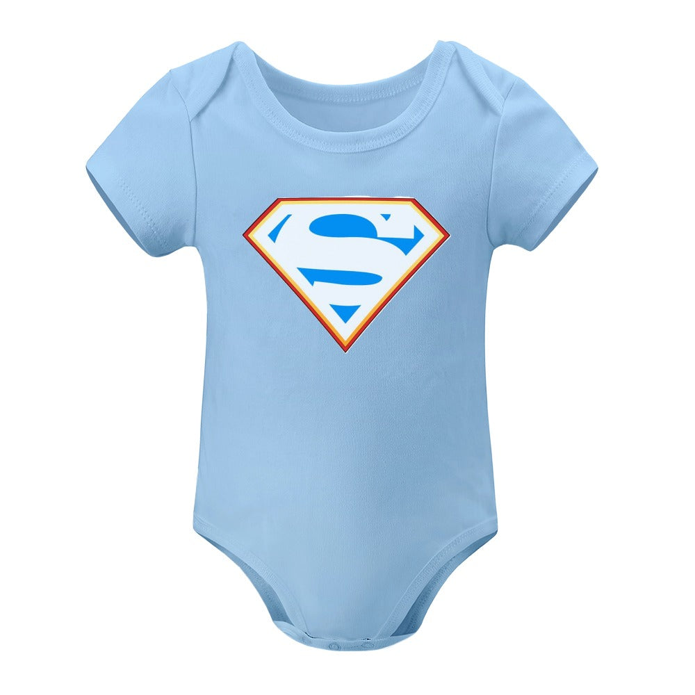 SUPER BABY PRINT DESIGNS BOYS Short -Sleeve Baby's Bodysuit - Super Boy/Man Prints