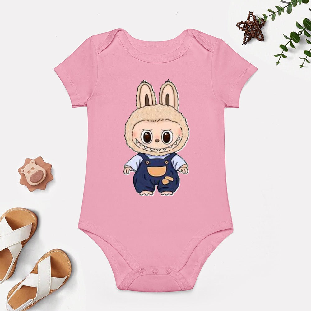 KSC's Cute Baby Labubu Girl Body Suit -Short -Sleeve Baby's Bodysuit