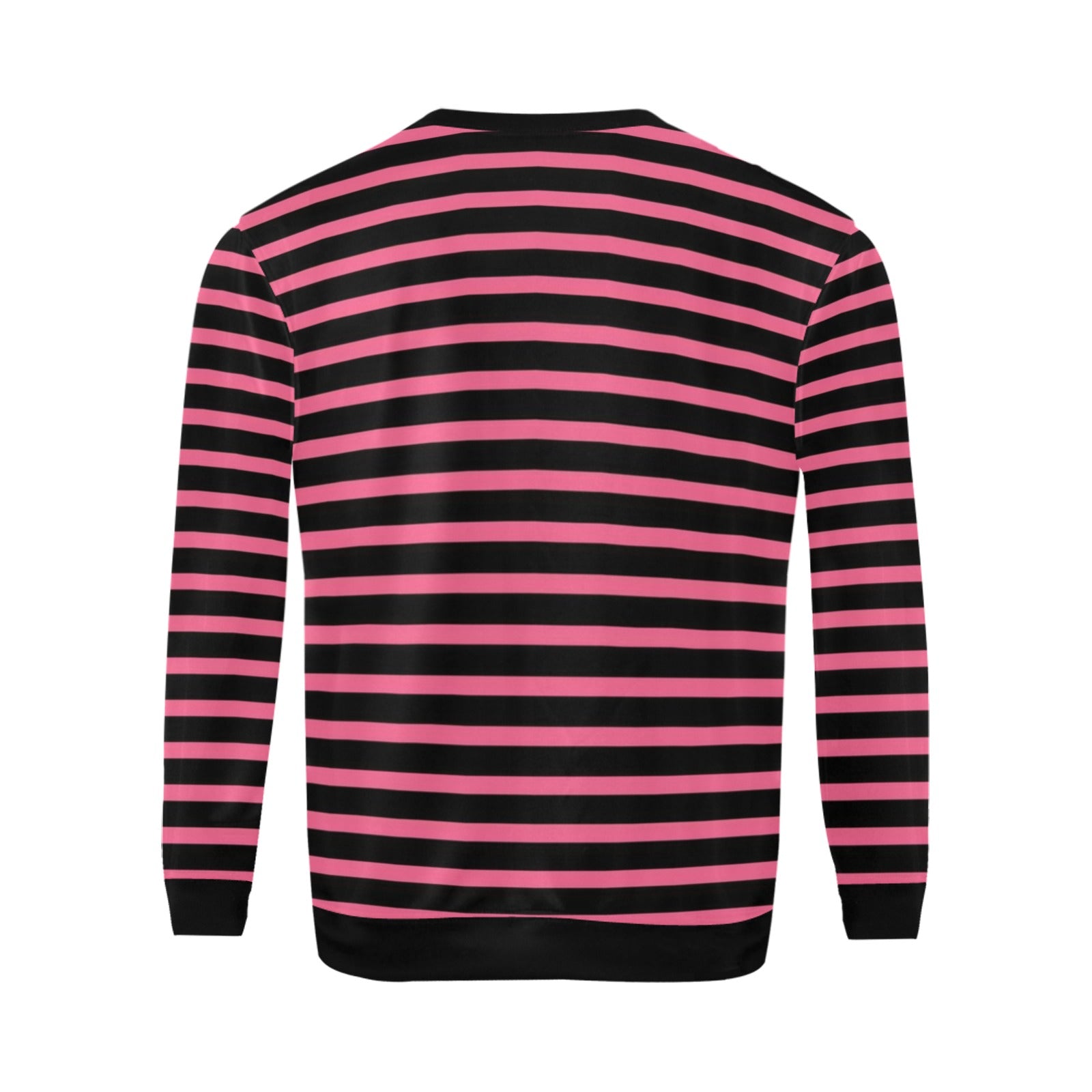 Black and Pink Striped Sweater - Men's Sweatshirts Men's Crew Neck Sweatshirt (Model H18)