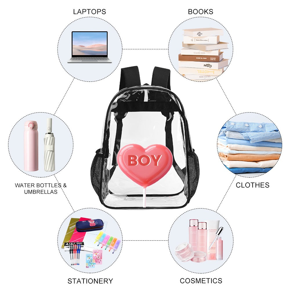 KSC's Custom Designs On Transparent Bag 17 inch New