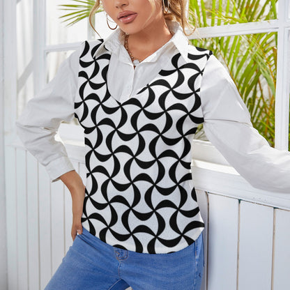 KSC's Custom Vest Designs Women's Long Sleeve Button Knit Vest