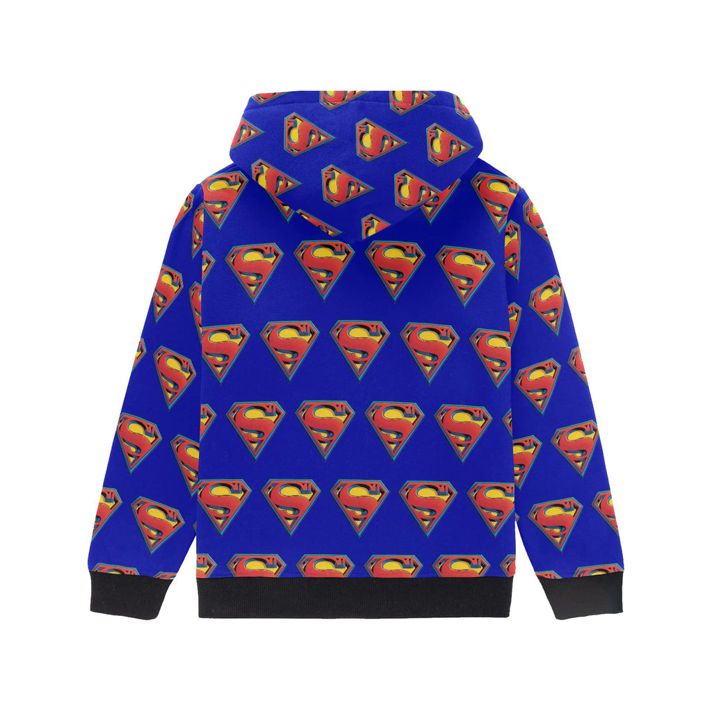 Super Hero Pattern -Little Boys' Long Sleeve Hoodie